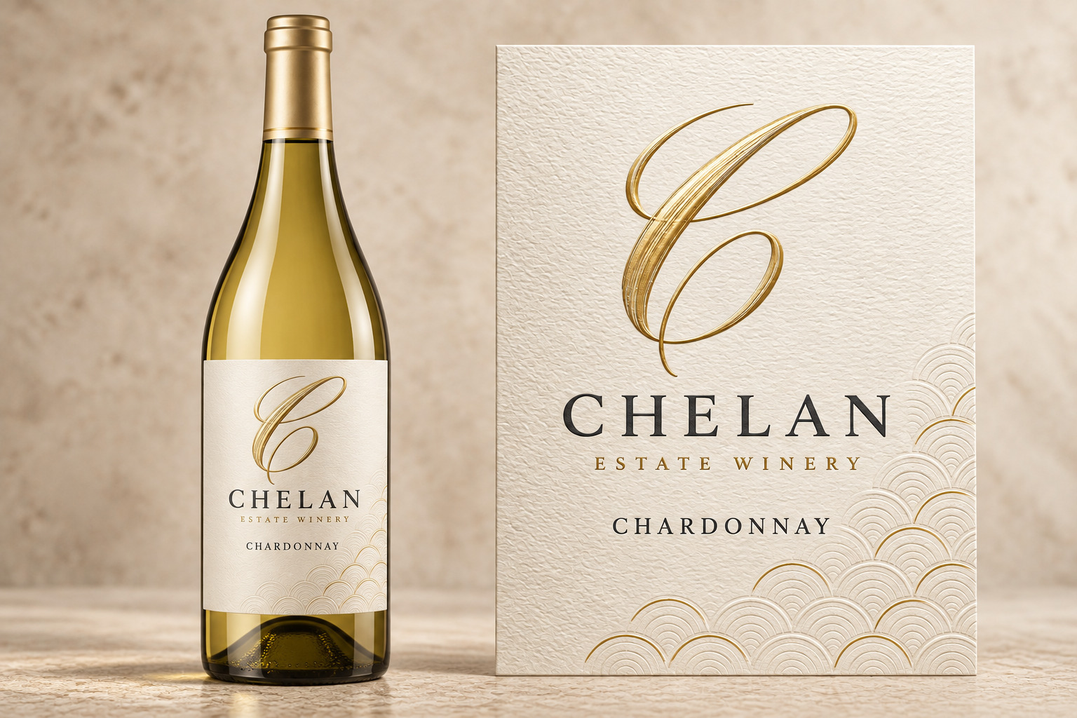 Chardonnay bottle and label design from the wine catalog